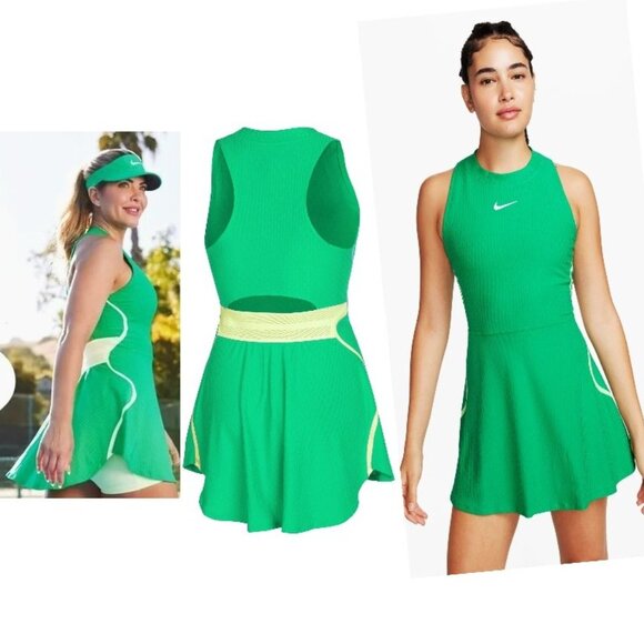 Nwt Nike Tennis Dress L Large - Beautiful Green - Picture 1 of 6